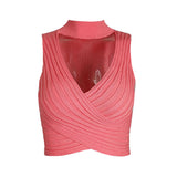 Women's Summer Ins Hanging Neck Hot Babes Knitted Blouse Outside Wearing Ladies Small Sling Vest