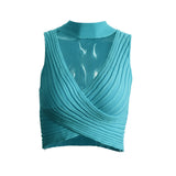 Women's Summer Ins Hanging Neck Hot Babes Knitted Blouse Outside Wearing Ladies Small Sling Vest