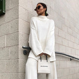 Spring And Autumn Women's Knitting Knitting Hood Loose Irregular Thick Sweater Street Trendy High-Neck Knitting Shirt