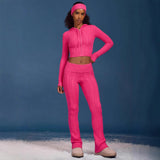 Spring New Women's Clothing Loose Ribs Long-Sleeved Umbilly Fashion Short Sweater Woman