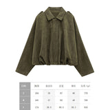 Coat Velvet Loose Spring Girl Casual Blouse Zipper Fashion Bomber Jacket 2025 Bat Sleeve Texture