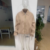 Explosion 2025 Autumn New Fashion High-End Collar Collar With Leather Coat