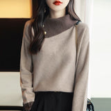 Design Sense Half-High Collar Zipper Red Knitted Shirt Women's Short Autumn And Winter New High-Waist Sweater Loose Thick Coat