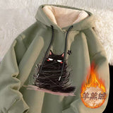 Autumn 2025 New Women's Knitted Open Shirt Warm Casual Languile Languiled Hooded Sweater Jacket