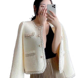 Spring And Winter 2025 Short Scented Sleeker New Marinade Fashion Famous Jacket Temperament Knitted Sweater Top