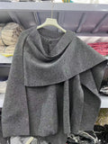Ins New Women's Dress With Asymmetrical Scarf Short Knitted Coat