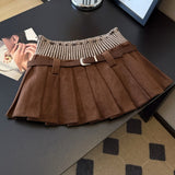 100-Fold Skirt Short Skirt Woman 2025 New High-Rise Students With Half-Dress Small A-Character Skirt College Style Half Skirt