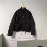 Winter New Collar Long Sleeves Loose Pocket Cotton Coat Casual Fashion