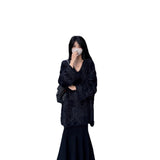 Autumn And Winter Fashion Loose Lazy Sweater Comfortable Imitation Sable Coat Female Purple French Gentle Wind Korean Version