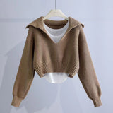 Vintage Fashion Sweater Set Women's New Deep V-Neck Collar Sweater Sling Vest Two-Piece Set In Autumn/Winter 2025