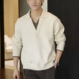 Autumn And Winter Wearing Black Ash Splicing Colliding College Style Cardigan Sweater Over The Couple Niche Oversize Knitwear Shirt