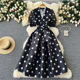 Dinner Dress Female High-End Light Luxury Famous Bubble Bubble Sleeve Dress Design Feel Waist Strap Fluffy French Dress