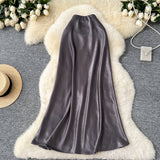 High-Grade Sensed With The Frontal Half-Dress Woman 2025 New Light Luxury High-Rise Thin A-Word Bag With A Long Skirt With A Long Tail