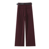 Women's Clothing 2025 New Women's Winter Belt Double-Folded Pants