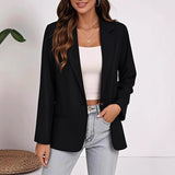 New Wish Spring And Autumn Fashion Splicing Collar Repair Cardigan Temperament Blazer