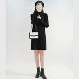 Autumn And Winter With Coat Sweater Dress Women Loose Fashion With Medium And Long Bottoming Over The Knee Knit Dress