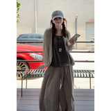 Advanced Relaxation Sling Sling Vest Top With Sunscreen Cardigan Yamamoto Slacks Three-Piece Set