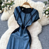 Women's Dress Dress 2025 Spring Design Sense Niche Tied With Long-Sleeved Lotle Leaves Side Irregular Loose Long Dress