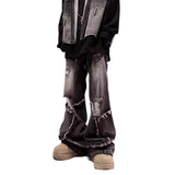 High Street Water Wash Retro Straight Jeans In Summer New Casual Fashion Pants Men's Trending In Wind