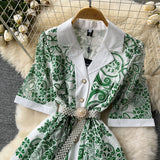 Cooled Wind High-End Dress 2025 New French Retro Elegant Lace Embroidery Waist Long Dress Dress