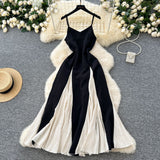 Summer Elegant Sexy Sling Dress Women's Holiday Wind Waist Lotle Side Dress Dress Dress