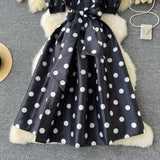 Dinner Dress Female High-End Light Luxury Famous Bubble Bubble Sleeve Dress Design Feel Waist Strap Fluffy French Dress