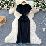 Women's Dress Dress 2025 Spring Design Sense Niche Tied With Long-Sleeved Lotle Leaves Side Irregular Loose Long Dress
