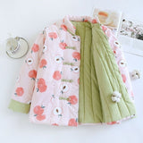 Chinese Style Buckle Coat Cotton Jacket Women's Fashion Elegant Warm Cotton Clothes National Tide Printing Cotton Coat