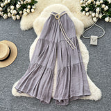 Casual Trousers 2025 Summer Fairy Gentle Wind With High-Waisted Loose-Fitting Broad Leg Skirts And Crotch-Covered Chiffon