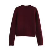 Golden Buckle-Repair Knitted Cardigan 2025 Spring Collar Bag Long-Sleeved Women's Sweater Coat