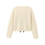 Spring 2025 New Women's Fashion Casual Bow Tie With Small Fragrant Knitted Cardigan Jacket