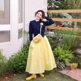 College Style Blue Embroidered Long-Sleeved Knitted Cardigan Women Early Spring Wool Sweater Short Thin Inside Cloth