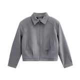 Vintage Short Jacket Men's And Women's Spring And Autumn Cushion Shoulder Suit Collar Pilot Fashion Niche Baseball Suit Coat