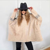 2025 Autumn And Winter New Women's Casual Loose Long-Sleeved Hood Splicing Plush Fur Coat Women