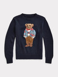 2025 Autumn And Winter Explosion Of Women's Cotton Heavy-Industrial Cartoon Bear Round Lead College To Reduce The Age Of Women Sweater