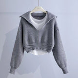 Vintage Fashion Sweater Set Women's New Deep V-Neck Collar Sweater Sling Vest Two-Piece Set In Autumn/Winter 2025