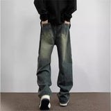 Fashion Niche Jeans Men 2025 New Spring And Autumn High Street Retro Old High Street Wide Legs Long Pants