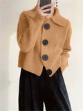New Women's Loose Korean Version Of Fashion Casual Big Collar Knitted Cardigan Coat