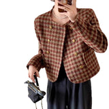 2025 Spring Autumn Temperament New Loose Long-Sleeved Top With French Round Collar Short High-End Small Fragrant Women's Coat