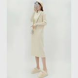 Autumn And Winter With Coat Sweater Dress Women Loose Fashion With Medium And Long Bottoming Over The Knee Knit Dress
