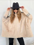 2025 Autumn And Winter New Women's Casual Loose Long-Sleeved Hood Splicing Plush Fur Coat Women