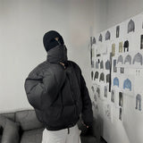 Small Design Black Armor Warm Winter Coat Deconstructed Oversize Neutral Style Men And Women's Same Cotton Suit