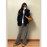 Temperament Vintage Knitted Sweater Asymmetric Knitted Cardigan Jacket Woman 2025 New Autumn And Winter