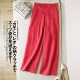 Export Of Spain Leftover Prices Summer Thin Nine-Point Broad Leg Pants Women High Waist Mouth Loose Cotton Leisure Pants