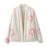 Coat Velvet Loose Spring Girl Casual Blouse Zipper Fashion Bomber Jacket 2025 Bat Sleeve Texture