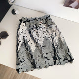 High-End Half-Dress Women's Summer Heavy Light Squins High-Rise Skinny Hottie Fried Street-Bombing Short Skirt
