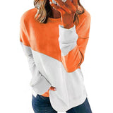 2025 Autumn New Long-Sleeved Round Neck Bump Color Loose Shirt T-Shirt Top Woman
