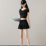 New Pocket Fake Two Yoga Pants Large-Size High-Rise Sunscreen Skirts Thin Sports Wear Outside The Bottom