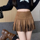 100-Fold Skirt Short Skirt Woman 2025 New High-Rise Students With Half-Dress Small A-Character Skirt College Style Half Skirt