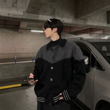 Black Stitched Knitted Jersey Jacket Oversize Winter 2025 New Trend Design For Couples Sweater